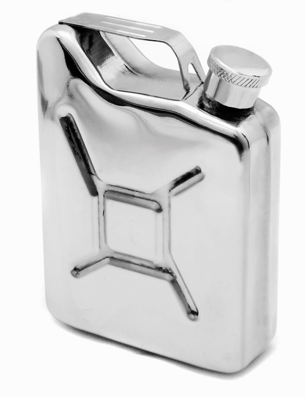 OutdoorSaxx® Acero Inoxidable Hip Flask Sprit Petrol Canister Óptica, Botella de Bolsillo Botella para Beber, por Ejemplo, Whisky Schnapps 15cl 150ml 5oz con tapón de Rosca