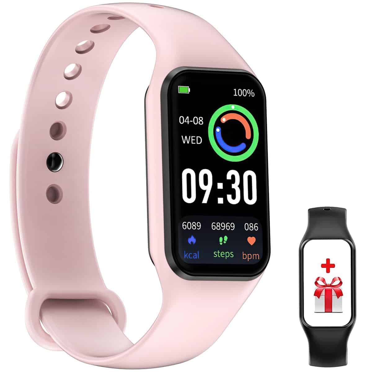 FeipuQu Smartwatch, Reloj Inteligente Hombre Mujer - Oxímetro (SpO2) Caloría Podómetro Sueño Pulsometro, iP68 Impermeable Pantalla de 1,47", Pulsera Actividad Compatible con Teléfonos Android e iOS (2 Correa)