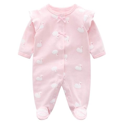 Mono de algodón manga larga para bebé niña, pijama Mameluco Footies Pelele, 0-3 meses.