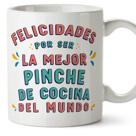 Tazas MUGFFINS para CHEF mujer – En Español – Felicidades por ser la mejor – 11 oz / 330 ml – Regalo único y divertido