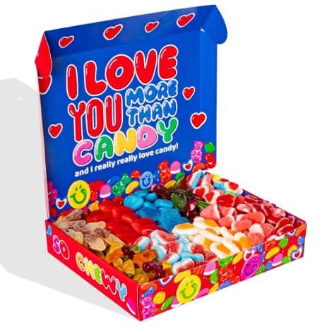 Caja Wunnie por American Uncle – Regalo original para ella, regalos originales para él en San Valentín, regalo de aniversario – caja de 1kg de caramelos para San Valentín.