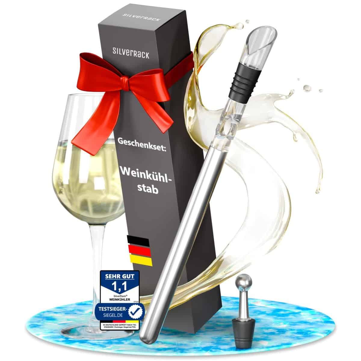 SilverRack Varilla enfriadora de vino regalos para mujeres hombres Navidad enfriador de vino varilla de acero inoxidable enfriador de botellas de vino accesorios regalos para amantes del vino, ideas