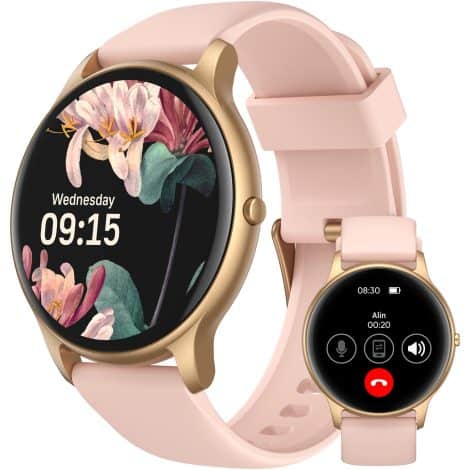 AGPTEK Smartwatch para Mujer con Llamada, Monitor de Actividad Física, 1.32” Pantalla IP68, Regalo Perfecto.