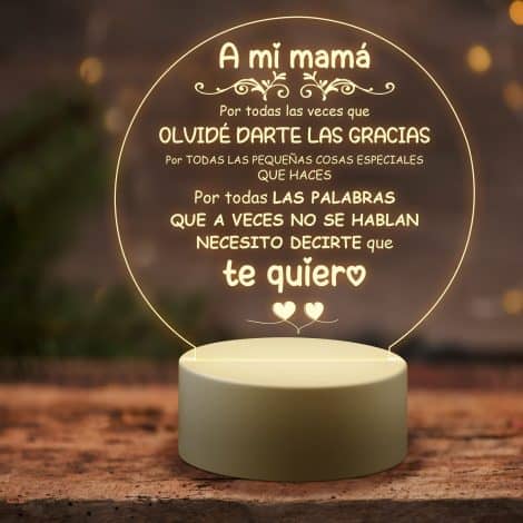 Regalos de Navidad para Mamá, Lámpara de noche acrílica personalizada, perfecta para cumpleaños, Día de la Madre y Acción de Gracias.