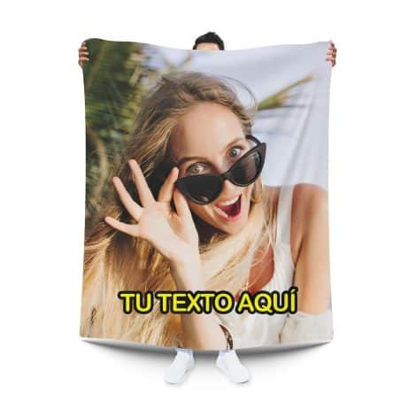 Manta personalizada con foto y texto para el sofá o la cama. (70 x 120 cm)