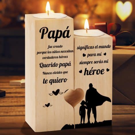 Regalo para Papá, KAAYEE Candelabro en forma de corazón, perfecto para su cumpleaños, Navidad o Acción de Gracias.