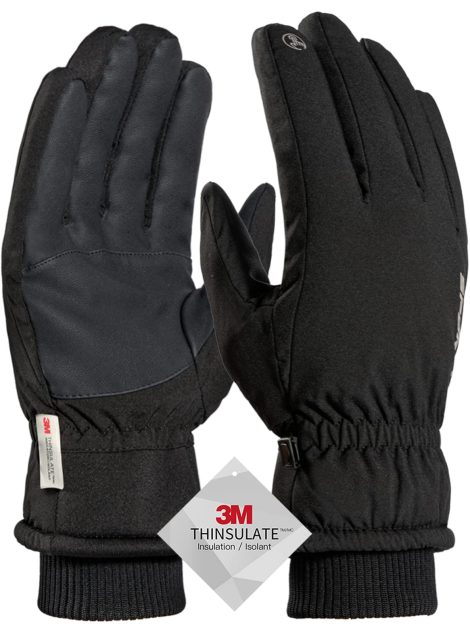 Guantes de invierno con tecnología táctil y calefactables para hombre y mujer, ideales para deportes al aire libre.