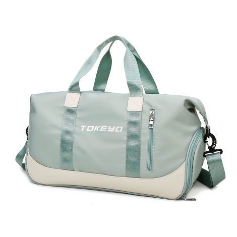 Bolso Deporte Tokeya Unisex con Compartimento para Zapatos y Bolsillo Impermeable, 40L, Regalo Verde.