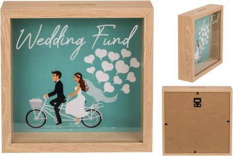 Caja de Madera Colección Bodas/ Medidas: 20 x 20 cm/ Sorpresa inesperada para tu boda.