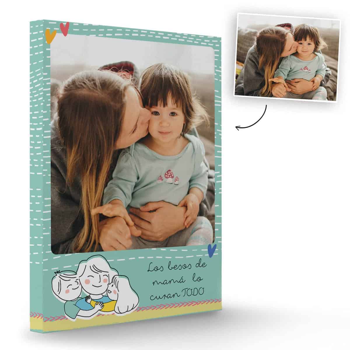 Fotoprix Lienzo Personalizado con Foto para Mamá | Regalo Original día de la madre | Varios diseños y tamaños (Madre 1, 40 x 50 cms)