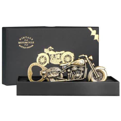 Abrebotellas de cerveza de motocicleta “WZLEMOM” con 10 pegatinas y 1 tarjeta, regalo perfecto para hombres en San Valentín.