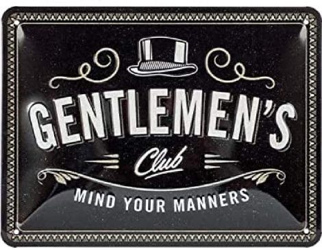 Póster retro de Metal Gentlemen’s Club, regalo vintage para hombres, decoración para pared, tamaño 15 x 20 cm.