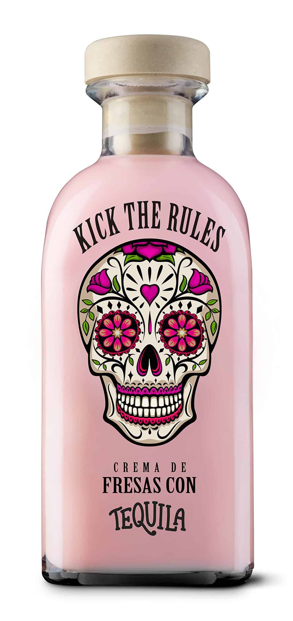 KICK THE RULES - Crema de Fresas con Tequila - 15º - Botella de 0,7L - Tequila de Fresa - Tequila Rosa