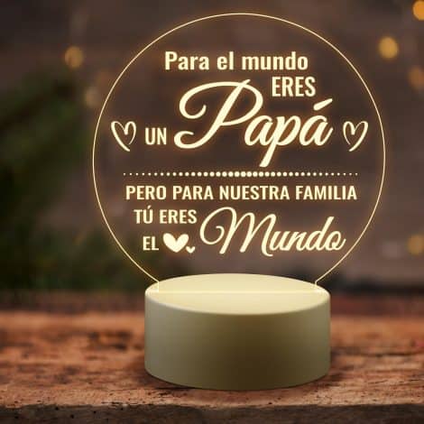 PRSTENLY Lámpara de Acrílico para Papá, Regalo Ideal para Cumpleaños, Navidad, San Valentín y Día del Padre.