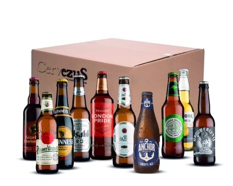 Caja de Cervezas de Todo el Mundo (10 tipos) – Set de Regalo de Degustación de Cervezas Extranjeras.