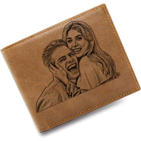 Cartera Personalizada con Foto para Hombre, Regalo de Navidad Personalizado para Papá o Novio.