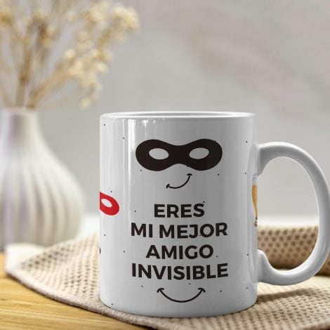 Taza de Cerámica HappyMots: Regalo perfecto para el amigo invisible, apta para microondas y lavavajillas. Tazas divertidas.