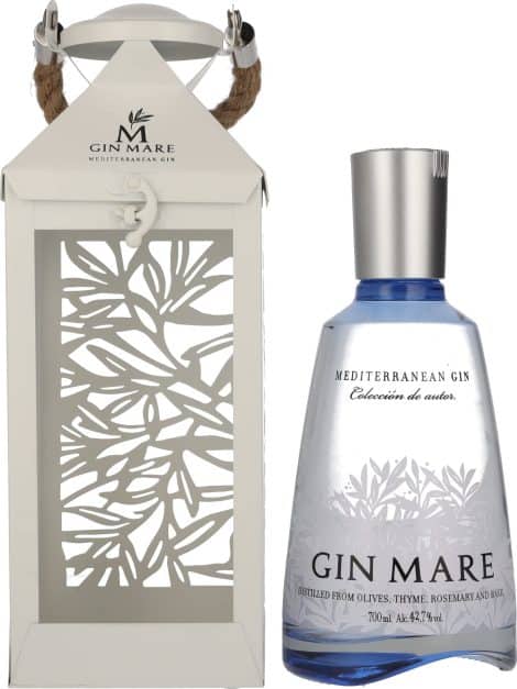 Edición Limitada de Gin Mare, Gin Mediterránea en botella de 0,7l con 42,7% Vol. Linterna.