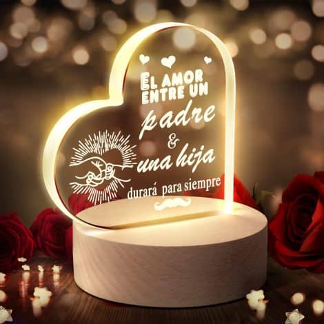 JIMMIDDA Regalo especial para un padre único: luz nocturna con citas cálidas, ideal para cumpleaños o día del padre.