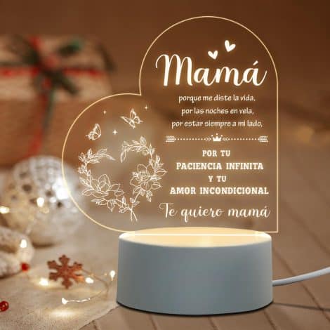 Regalos de Navidad para Mamá: Luz Nocturna Original, Regalo Cumpleaños para Mamá, Ideas Regalos de Navidad de la Hija o Hijo para Mamá.