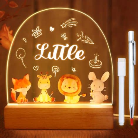 Luz personalizada para mesita de noche SIMSPEAR – Lámpara LED infantil para bebés y animales.