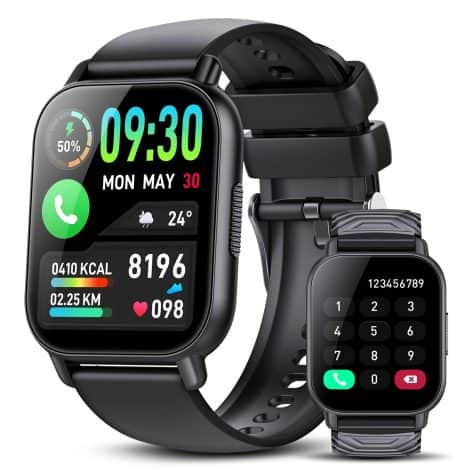 Reloj inteligente WeurGhy para hombre y mujer con llamadas, monitor de ritmo cardíaco y sueño, 112 modos deportivos, IP68 impermeable para Android e iOS.