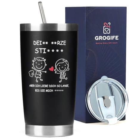 Regalos Navideños para hombres y parejas: Taza térmica divertida, ideal para aniversarios y cumpleaños. 600 ml.