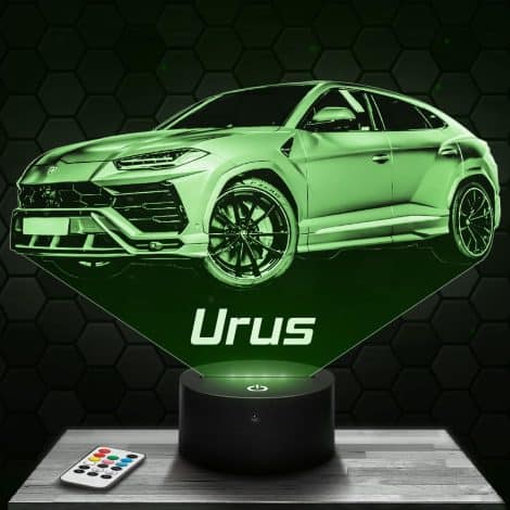 Lámpara Coche Lambo Urus para decorar mesita de noche. Idea regalo para hombres, luz nocturna de Cuarto. Regalo TOP de Navidad.