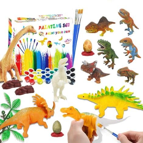 Kit de pintura de dinosaurios 3D con figuras, ideal para niños de 6 años. Perfecto regalo de cumpleaños o Navidad.