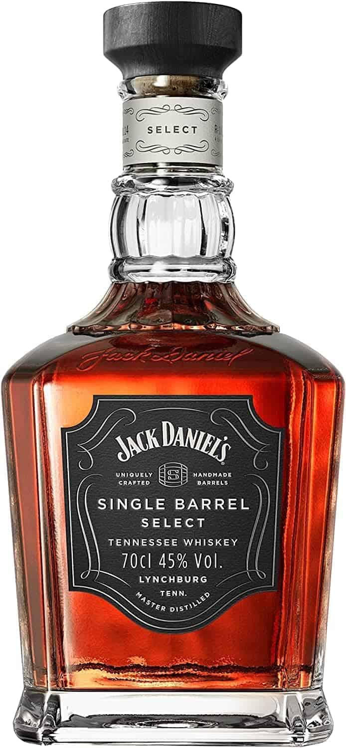 Jack Daniels Single Barrel Select Tennessee Whiskey, 45% Vol. Alcohol, Sabor Suave con Notas de Vainilla y Caramelo, 700 ml