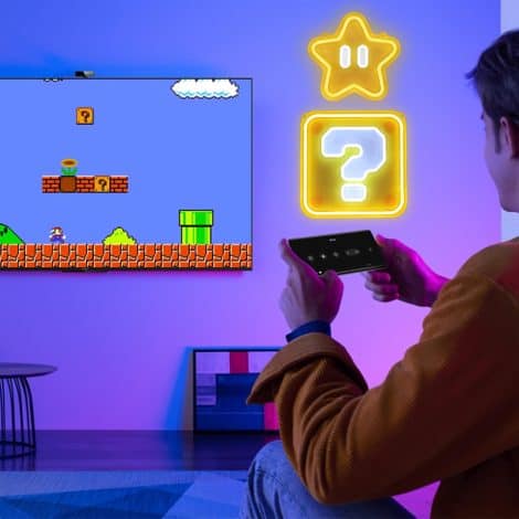 Luz Neón RGB de Mario Neon Signs Game MIXIAOKIT para decoración de habitación de juegos. Perfecta para niños y adultos.