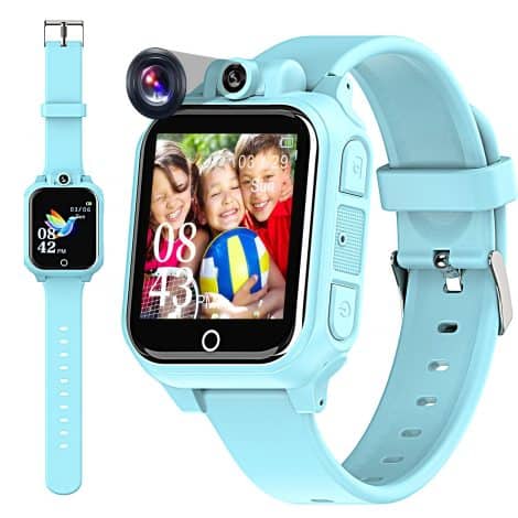 Juguetes inteligentes para niños con reloj, cámara giratoria, pantalla táctil y regalo para edades 3 a 12 años.