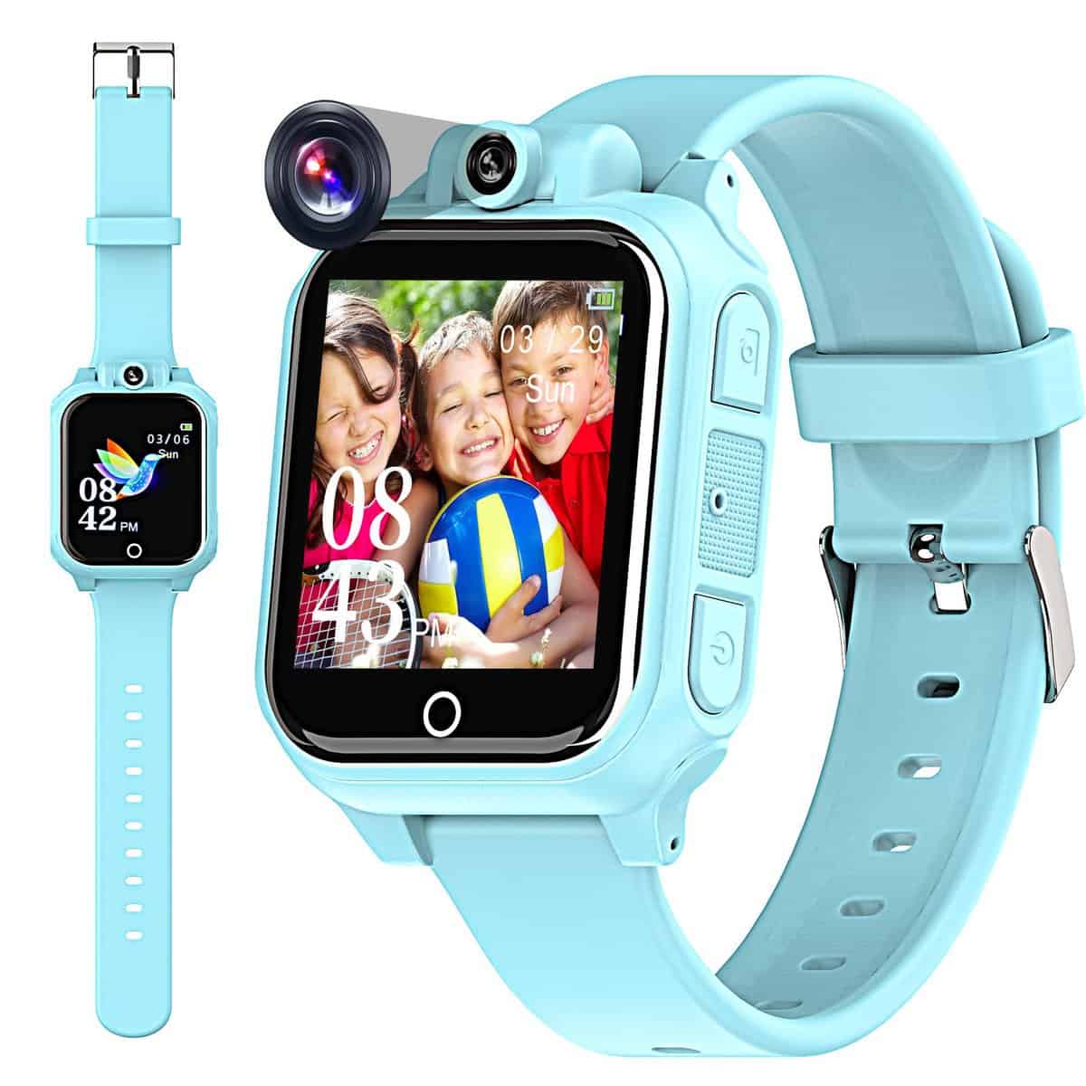 Umblue Juguetes niños, Reloj Inteligente Niños, Regalos Niños 3 4 5 6 7 8 9 10 11 12 Años, Smartwatch Niños con cámara giratoria de 90° Pantalla Táctil Reloj Juguetes de Regalos Niños?Azul?