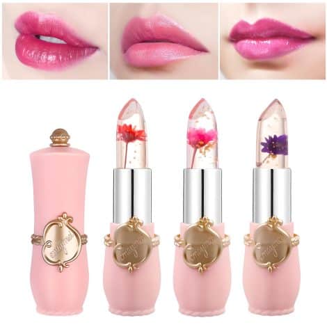 Set de 3 pintalabios mágicos de larga duración, hidratante, con brillo labial transparente y que cambia de color. Ideal para regalos de cumpleaños, Navidad y San Valentín. (3 Colores)