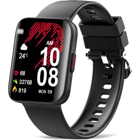 Kuizil Smartwatch Unisex, reloj inteligente impermeable IP68 con 22 modos deportivos, monitor de actividad física, sueño y calorías. Compatible con Android e iOS.