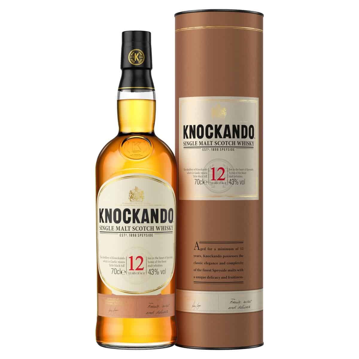 Knockando Whisky escocés puro de malta de Speyside - 0.7 L