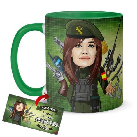 Tazas de desayuno personalizadas Kembilove con caricaturas y nombre – Tazas de café para la Mejor Guardia Civil del Mundo – Regalos únicos para profesiones.