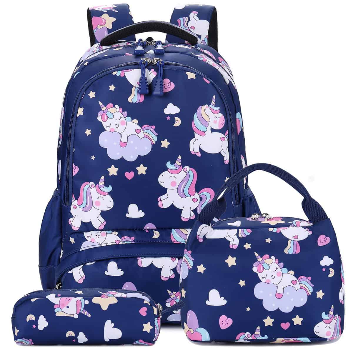 A AM SeaBlue Mochila Niñas Unicornio Mochila Escolar para Adolescente Escuela Primaria Mochilas Infantil Bolsas Escolares Chicas para La Escuela,Viajes,Girls Backpack