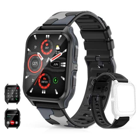 Reloj inteligente MIGOUFIT 1.83” para hombre y mujer con llamadas, seguimiento de actividad y asistente de voz. Compatible con Android e iOS.