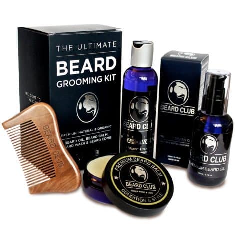 El Kit Completo para el Cuidado y Embellecimiento de las Barbas – Set Regalo con Aceite, Bálsamo, Champú y Peine – Ideal para Caballeros Amantes del Cuidado Facial Masculino.