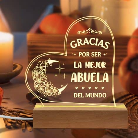 Regalos para la abuela en Navidad, Luz Nocturna para regalar a la abuela, Ideas originales para el cumpleaños de la abuela, Regalos navideños para la abuela de los nietos y nietas.