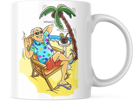 Taza personalizada para regalo de jubilación, original para hombre, de cerámica con 350 ml.