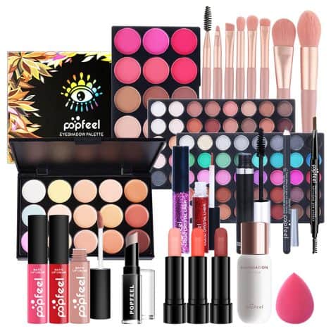 Set de Maquillaje Profesional RoseFlower: Paleta de Sombras, Set Completo de Cosméticos para Mujeres y Niñas.