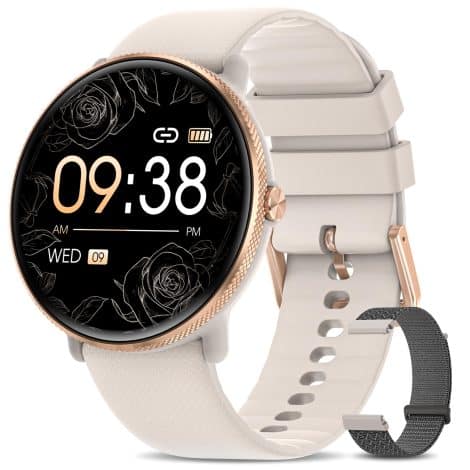 Reloj inteligente DekeFit para mujer, pantalla AMOLED de 1,39″, seguimiento de deportes, salud y notificaciones.