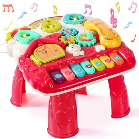 Mesa de actividades para bebé de 1 año – Juguetes musicales para niñas de 1 año, juegos educativos para niños. Regalo de Navidad original.