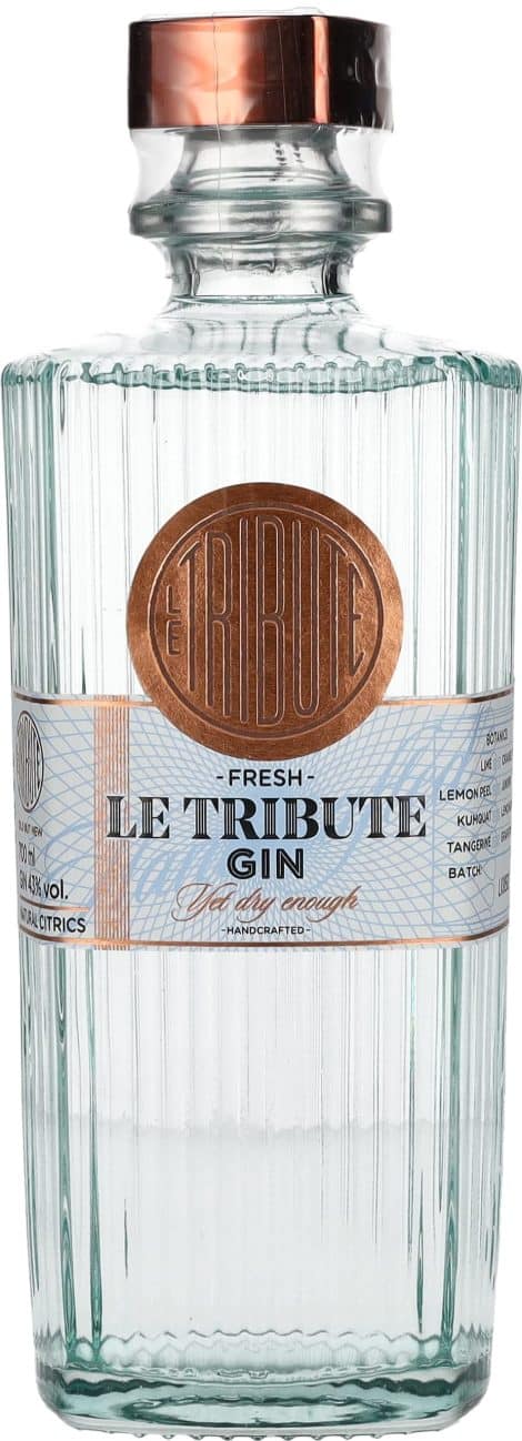 LE TRIBUTE – Ginebra de alta calidad, Gin seco, 43% de Alcohol, 70 cl.