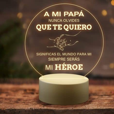 Regalos personalizados de Kaayee para Papá: Luz Nocturna grabada en acrílico, ideal para Cumpleaños, Navidad o Acción de Gracias.