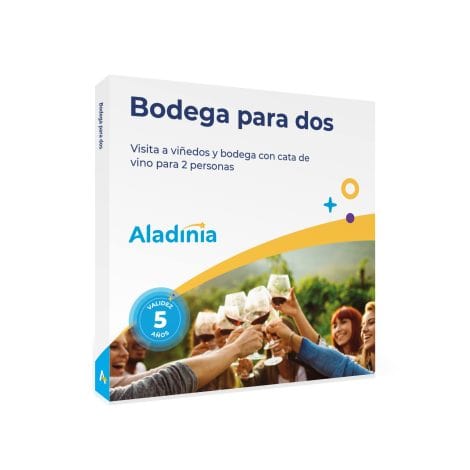 ALADINIA Bodega para Parejas. Pack de Experiencias Únicas para Regalar. Caja Regalo de Visita a viñedos y Bodega con cata. Validez 5 años, Cambios sin Coste y sin Límites.