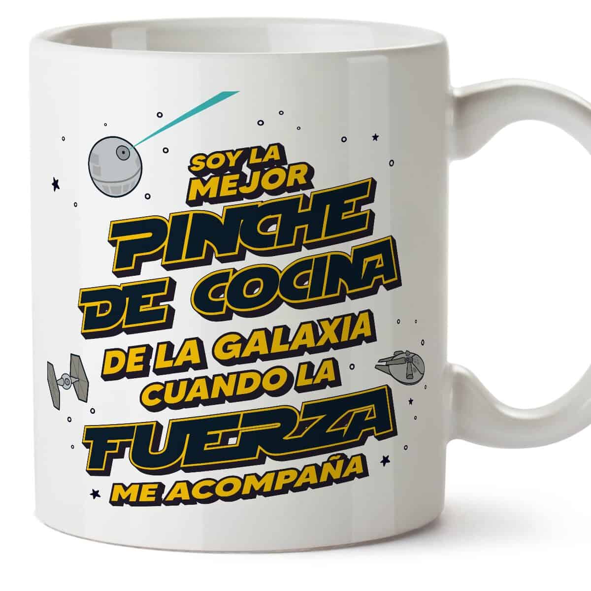 MUGFFINS Tazas para PINCHE DE COCINA mujer - En Español - Mejor de la Galaxia Cuando Fuerza me Acompaña - 11 oz / 330 ml - Regalo original y divertido