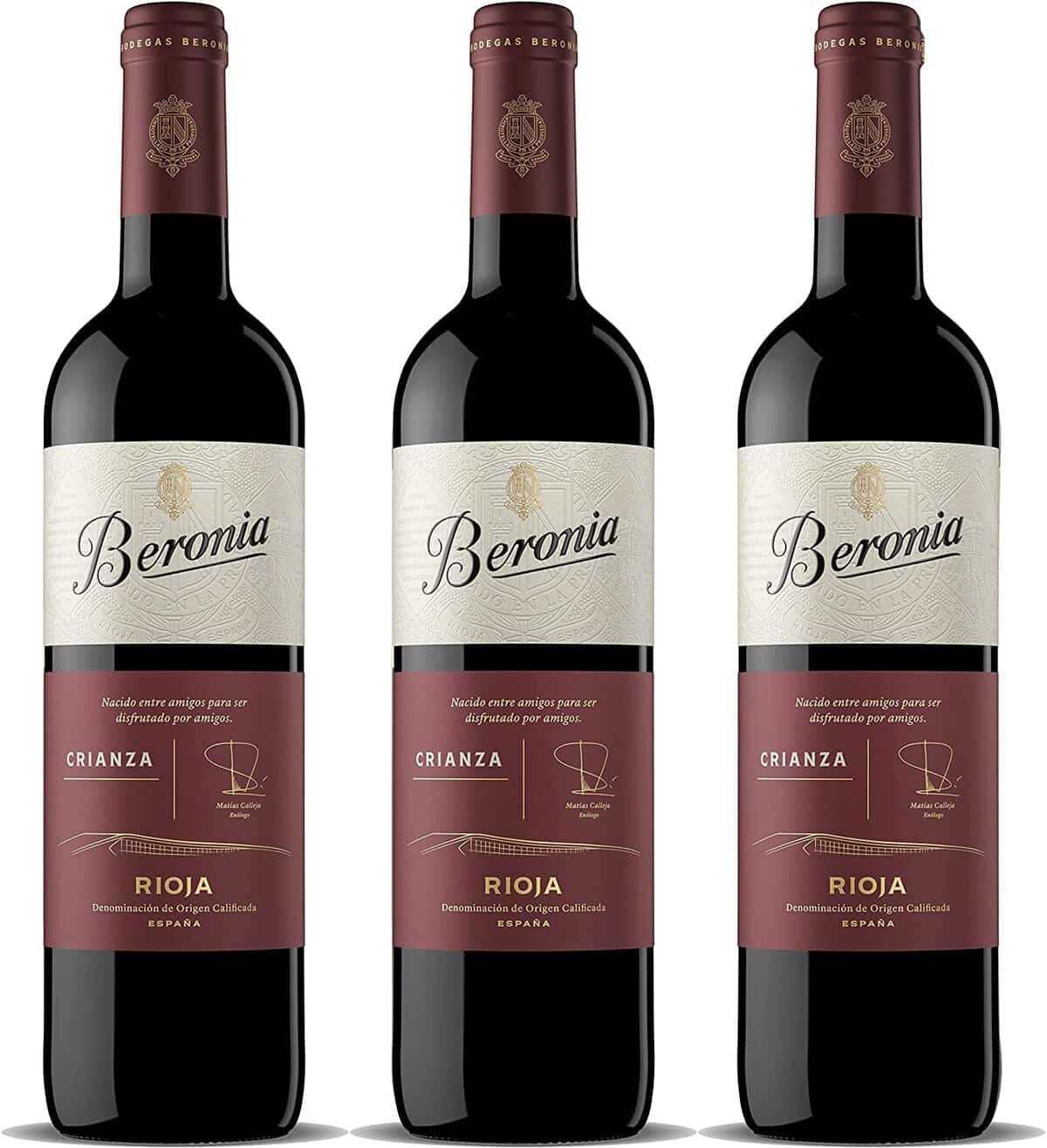 Beronia Crianza - Vino Tinto D.O.Ca. Rioja - 3 botellas de 750 ml - Total: 2250 ml